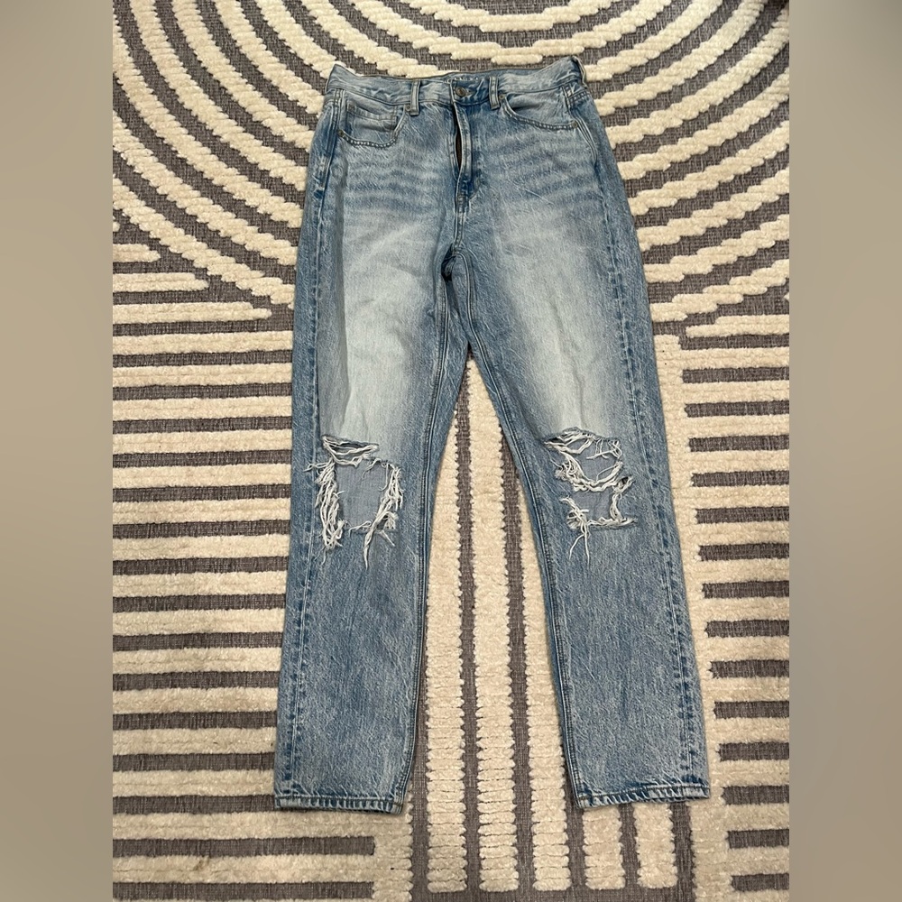 American Eagle distressed mom jeans